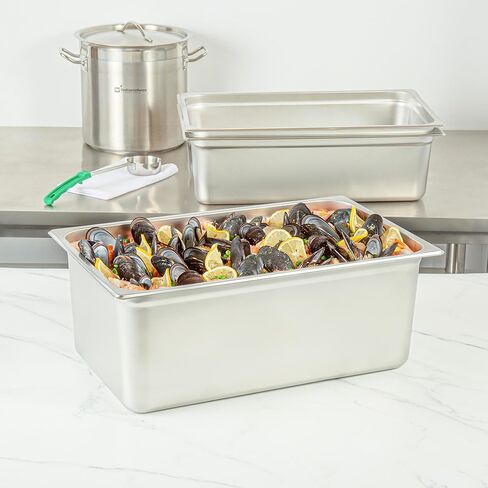 Restaurantware-Kitchen Tek Full Size Steam Table Pan, 1 Anti-Jam Steam Pan - Lid Sold Separately, 8â€ Deep, 24 Gauge Stainless Steel, Freezable, For Catering Event And Party in Saudi Arabia