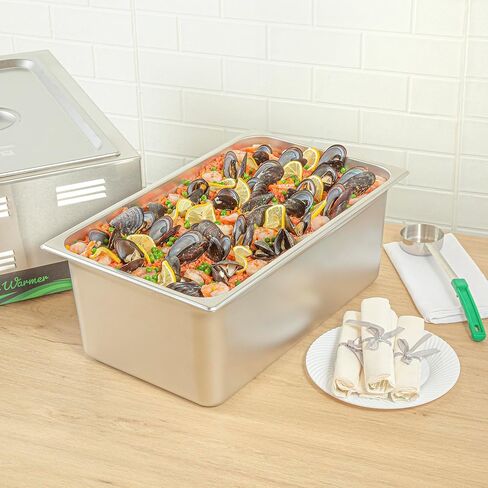 Restaurantware-Kitchen Tek Full Size Steam Table Pan, 1 Anti-Jam Steam Pan - Lid Sold Separately, 8â€ Deep, 24 Gauge Stainless Steel, Freezable, For Catering Event And Party in Saudi Arabia