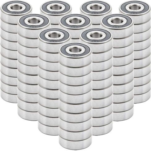 [100-Pack] 1614-2RS - Deep Groove Radial Ball Bearing 9.525 mm x 28.575 mm x 9.525 mm (ID x OD x Width) Double Rubber Seal with Clearance C3 in Kuwait