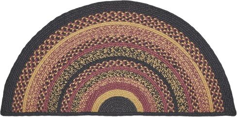 VHC Brands Heritage Farms, Braided Jute Runner Rug, Non-Skid Pad, Rectangle, Red Black Tan. 24x79 in Saudi Arabia