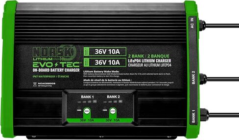 شاحن Norsk Lithium EVO-TEC™ 36V+36V 10A ببنكين من الليثيوم | شاحن البطاريات البحرية لبطاريات LiFePO4 | وضع الاستيقاظ in Kuwait