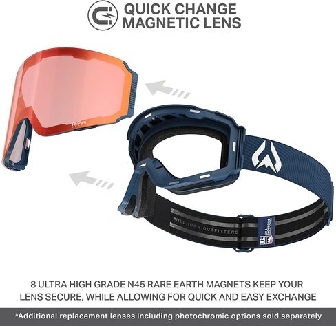 Wildhorn Maxfield Pro Photochromic Ski Goggles for Men & Women – Fenom Lens, 185° Wide View, 3X Anti-Fog, Anti-Scratch in Saudi Arabia