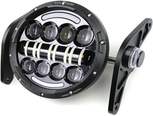 7 بوصة 60W دراجة نارية LED LED LED مصباح رأس 12-36V جولة المصباح الأمامي 3400LM 6500K لجروم 125 MSX125 2013-2016 Ducati Venom X12RS 125 (قشرة اللون الأسود A) in Kuwait