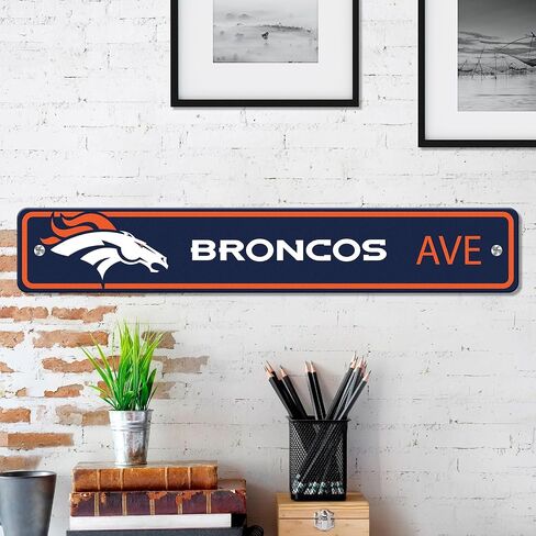 NFL - Denver Broncos Team Color Street Sign Décor 4in. X 24in. Lightweight in Saudi Arabia
