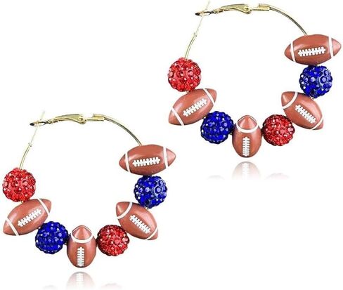 Baseball Earrings Sports Ball Shape Hoop Earrings Basketball Tennis Beaded Earrings for Women Team Sport Lover Jewelry Accessories Gifts in Kuwait