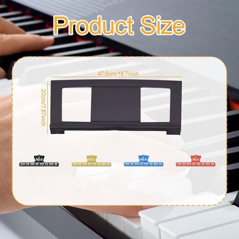 Generic حامل موسيقى للوحة المفاتيح وحامل درجات لوحة المفاتيح وحامل كتب الموسيقى، محمول، ملحقات البيانو لهدايا المبتدئين، مع أربعة مقاطع زرقاء in Kuwait