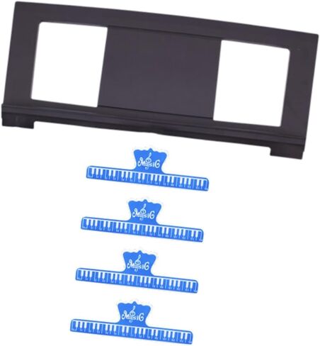 Generic حامل موسيقى للوحة المفاتيح وحامل درجات لوحة المفاتيح وحامل كتب الموسيقى، محمول، ملحقات البيانو لهدايا المبتدئين، مع أربعة مقاطع زرقاء in Kuwait