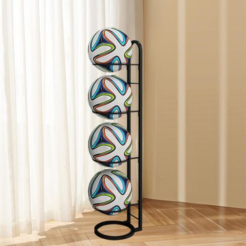 kowaku Vertical Ball Storage, Basketball Storage Shelf, Metal Volleyball Stand Holder, 5 Tier Ball Rack, Basketball Rack for Garage in Saudi Arabia