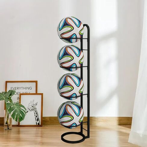 kowaku Vertical Ball Storage, Basketball Storage Shelf, Metal Volleyball Stand Holder, 5 Tier Ball Rack, Basketball Rack for Garage in Saudi Arabia