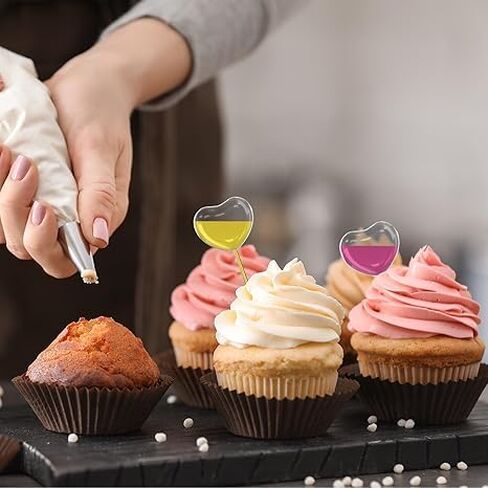 Heart Style 50Pcs 4mL Cupcakes Disposable Plastic Transfer Pipettes Liquid Dropper for Chocolate or Strawberries Cupcakes, Ice Cream, Mini Cakes, Waffles, Children's Painting in Saudi Arabia