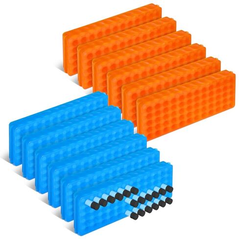 12PCS Tube Racks, Microcentrifuge Tube Rack Pcr Rack Each 80 Wells Vial Rack Test Tube Rack Double Sided Polypropylene Holder for 0.2ml-2ml Centrifugal Pipe, Assorted Colors in Kuwait