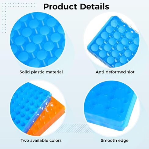 12PCS Tube Racks, Microcentrifuge Tube Rack Pcr Rack Each 80 Wells Vial Rack Test Tube Rack Double Sided Polypropylene Holder for 0.2ml-2ml Centrifugal Pipe, Assorted Colors in Kuwait