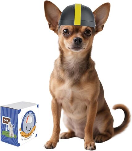 خوذة الكلب نامسان للكلاب الصغيرة، خوذة الكلب للدراجات النارية الصلبة، خوذة هزلي لكرة القدم الصغيرة، قبعة أمان للكلاب الصغيرة والمتوسطة (أسود/أصفر-M) in Kuwait