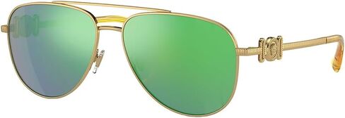 Versace Child Sunglasses Gold Frame ، عدسات خضراء خضراء خضراء ، 52 مم in Saudi Arabia
