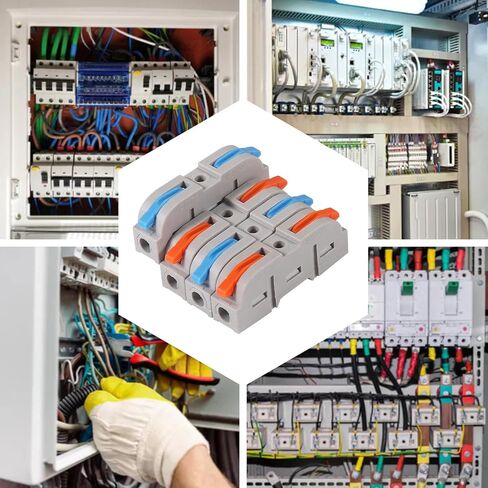70PCS Lever Wire Connectors, 1 in 1 Out Quick Connect Electrical Splicing Kit for Compact Inline Terminals - 28-12 in Saudi Arabia