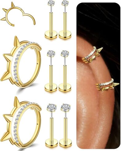 14G 4 أزواج مجوهرات ثقب الحواجب الجراحية الفولاذ المنحني الحديد حلقة الحاجب الصغيرة العمودية Labret الشفاه مجوهرات الأذن الغراب السرة حلقة زر البطن الصغيرة للنساء الرجال 6 مم / 8 مم / 10 مم / 12 مم in Kuwait