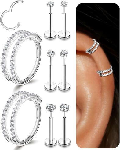14G 4 أزواج مجوهرات ثقب الحواجب الجراحية الفولاذ المنحني الحديد حلقة الحاجب الصغيرة العمودية Labret الشفاه مجوهرات الأذن الغراب السرة حلقة زر البطن الصغيرة للنساء الرجال 6 مم / 8 مم / 10 مم / 12 مم in Kuwait