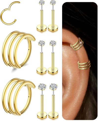 14G 4 أزواج مجوهرات ثقب الحواجب الجراحية الفولاذ المنحني الحديد حلقة الحاجب الصغيرة العمودية Labret الشفاه مجوهرات الأذن الغراب السرة حلقة زر البطن الصغيرة للنساء الرجال 6 مم / 8 مم / 10 مم / 12 مم in Kuwait