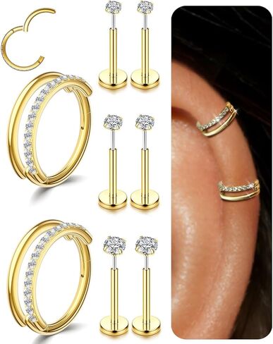 14G 4 أزواج مجوهرات ثقب الحواجب الجراحية الفولاذ المنحني الحديد حلقة الحاجب الصغيرة العمودية Labret الشفاه مجوهرات الأذن الغراب السرة حلقة زر البطن الصغيرة للنساء الرجال 6 مم / 8 مم / 10 مم / 12 مم in Kuwait