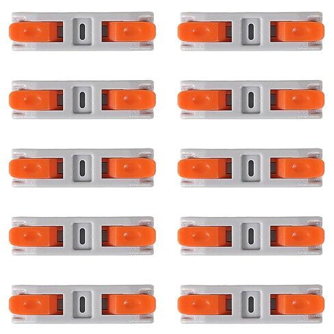 10pcs Lever Wire Connectors, Mini Quick Connectors Push-in, Electrical Wire Butt Splice Inline Terminals, 24-12 AWG,1 in 1 Out in Saudi Arabia