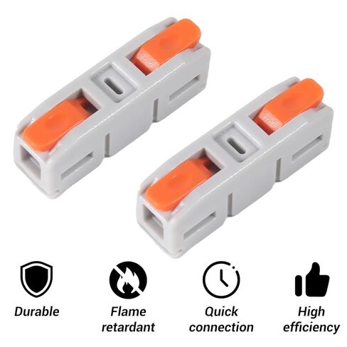 10pcs Lever Wire Connectors, Mini Quick Connectors Push-in, Electrical Wire Butt Splice Inline Terminals, 24-12 AWG,1 in 1 Out in Saudi Arabia