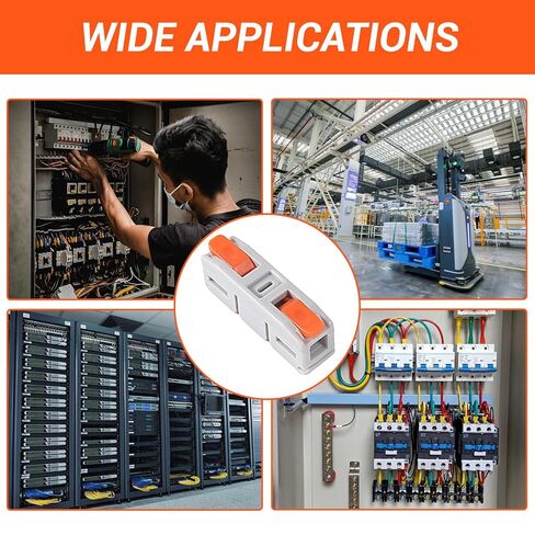 10pcs Lever Wire Connectors, Mini Quick Connectors Push-in, Electrical Wire Butt Splice Inline Terminals, 24-12 AWG,1 in 1 Out in Saudi Arabia
