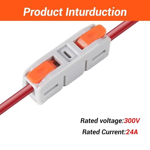 10pcs Lever Wire Connectors, Mini Quick Connectors Push-in, Electrical Wire Butt Splice Inline Terminals, 24-12 AWG,1 in 1 Out in Saudi Arabia