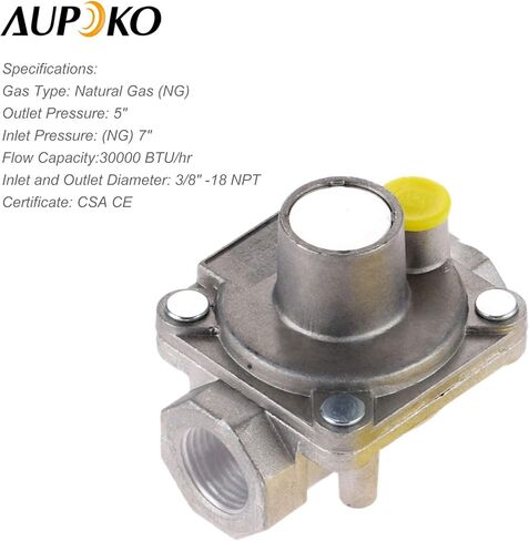 Aupoko 3/8" منظم الغاز الطبيعي، 3/8" -18 NPT منظم الضغط المنخفض للغاز الطبيعي، يناسب منظم الضغط المنخفض للغاز الطبيعي NPT مع شريط خيط أنبوب خط الغاز in Kuwait