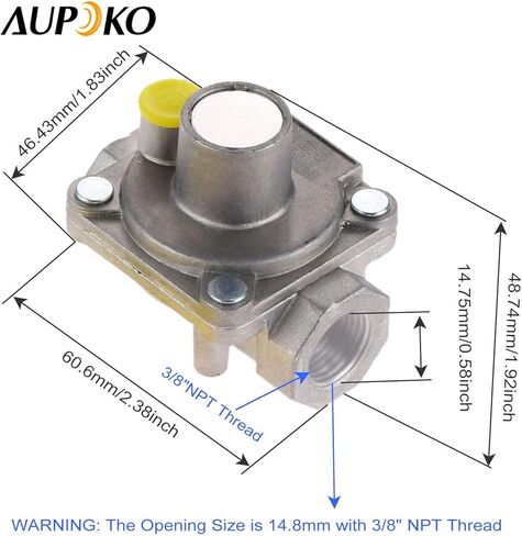 Aupoko 3/8" منظم الغاز الطبيعي، 3/8" -18 NPT منظم الضغط المنخفض للغاز الطبيعي، يناسب منظم الضغط المنخفض للغاز الطبيعي NPT مع شريط خيط أنبوب خط الغاز in Kuwait