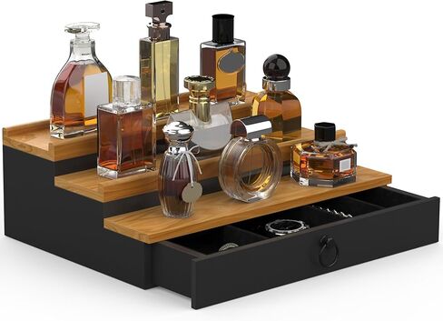 منظم كولونيا للرجال ، 5 فئة كولونيا رف ، وقف العطور مع درج وحامل عرض العطور الخفية - هدية للرجال in Kuwait