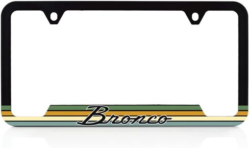 Ford Bronco Vintage Script UV Cured Ink Black Plastic License Plate Frame in Saudi Arabia