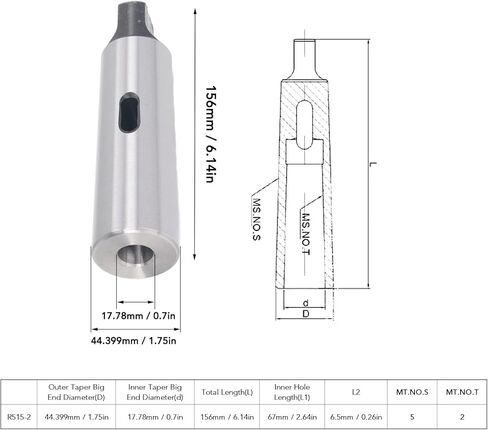 50 HRC Morse Taper Drill Morse Taper Drill Sleeve, Sleeve MT2 to MT5Morse Reducing Spindle Adapter for Lathe Milling in Saudi Arabia