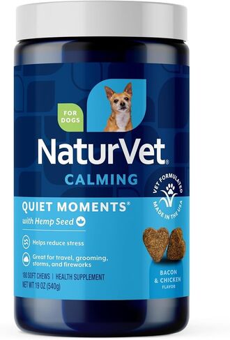 NaturVet Quiet Moments Calming Aid Plus Melatonin 180 Soft Chews 13.9OZ in Saudi Arabia