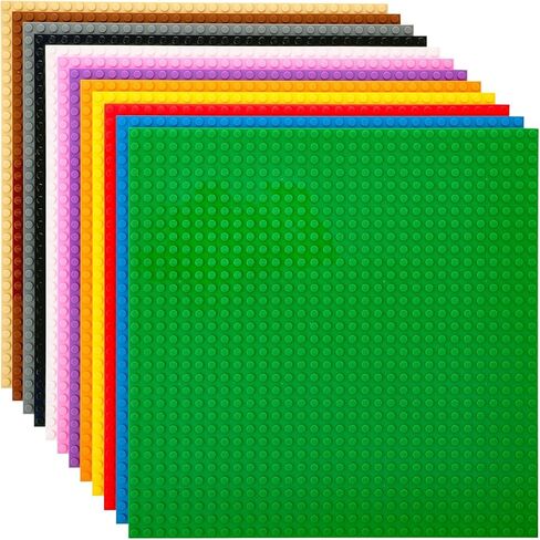 Strictly Briks Classic Compatible with Lego Baseplate 10x10-24 Pack Stackable Baseplates with 32 x 32 Studs, Mats, Bases, Boards, Sheets - Compatible with All Major Brands, Rainbow Colors in Kuwait