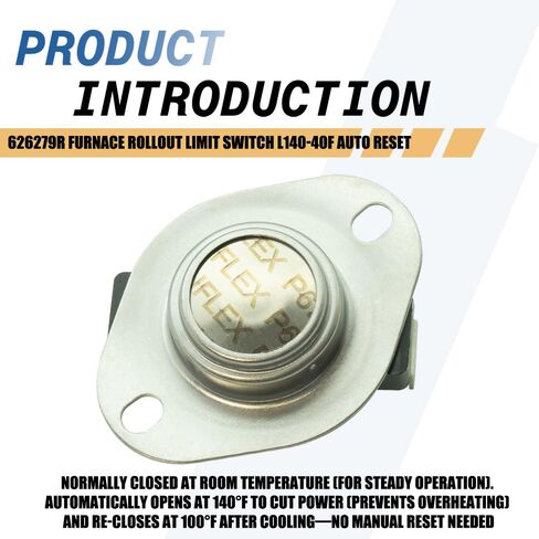 626279R Furnace Rollout Limit Switch L140-40F Auto Reset Compatible with Nordyne HVAC in Kuwait