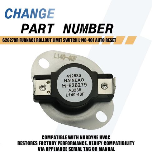 626279R Furnace Rollout Limit Switch L140-40F Auto Reset Compatible with Nordyne HVAC in Kuwait