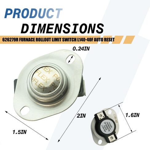 626279R Furnace Rollout Limit Switch L140-40F Auto Reset Compatible with Nordyne HVAC in Kuwait