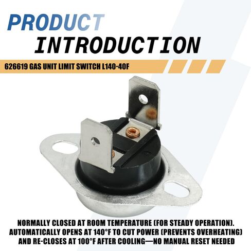 2-Pack 626619 مفتاح حد وحدة الغاز L140-40F متوافق مع Nordyne Miller يستبدل 626472R 626619R in Saudi Arabia