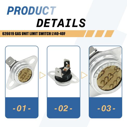 2-Pack 626619 مفتاح حد وحدة الغاز L140-40F متوافق مع Nordyne Miller يستبدل 626472R 626619R in Saudi Arabia