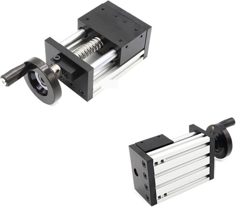 HHBL8I CNC وحدة المحرك الخطي اليدوي لجدول السكتة الدماغية أداة نقش السفر النجارة الكرة اللولبية الخطية دليل الحركة السكك الحديدية الشريحة (مع مقياس الليزر، 50 مم) in Kuwait