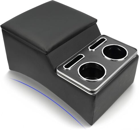 Center Console, Wireless Charging Center Console Organizer, Dual Cup Holders & 7-Color LED Mood Lighting – Back Bench Seat Storage Box for Car, Minivan Van Truck in Kuwait