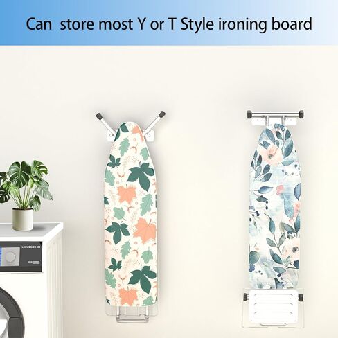 حامل لوح الكي ZHMY، حامل لوح الكي على الحائط على شكل Y أو T، خطاف لوح كي من الفولاذ المقاوم للصدأ لغرف الغسيل مع خطافات قابلة للتعديل in Kuwait