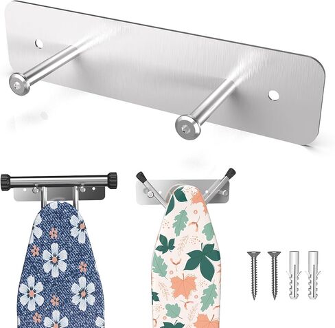 حامل لوح الكي ZHMY، حامل لوح الكي على الحائط على شكل Y أو T، خطاف لوح كي من الفولاذ المقاوم للصدأ لغرف الغسيل مع خطافات قابلة للتعديل in Kuwait