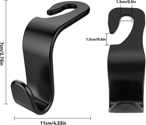 4PCS Car Headrest Hooks, Durability Auto Organizer Hooks for Hanging Bags and Clothes, Universal Back Seat Hook for Car Interior Storage in Saudi Arabia