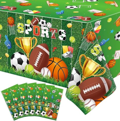 4 Pack Sports Tablecloth Sport Theme Birthday Table Cloth Sport Party Decorations Soccer Basketball Football Baseball Table Covers for Boys All Star Sports Themed Party Supplies 51 x 86 in in Kuwait