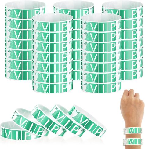 200pcs معصم VIP للأحداث عصابات معصم مقاومة للماء الأساور الورقية خفيفة الوزن لحفلات الحفلات المهرجانات في حديقة الملاهي in Kuwait