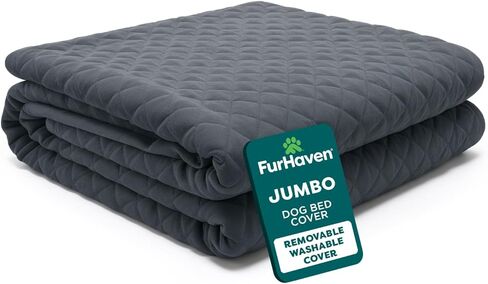 Furhaven Replacement Dog Bed Cover Quilted Sofa-Style, Machine Washable - Silver Gray, Large in Kuwait
