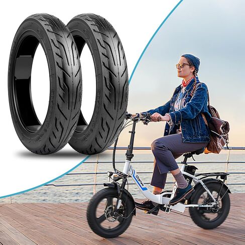 MAKELEN 14x2.5 E-Bike Tire - Puncture Resistant Vacuum Tire with Valve Stem & Core Tool, Excellent Grip for Urban Pavement in Saudi Arabia