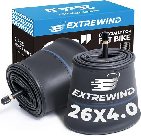 26x4.0 (100/114-559) (2-PCS) Heavy Duty Bike Tubes Premium Butyl Rubber with Schrader Valve 40mm Inner Tubes Compatible for 26 x 4.0 26x4 26x4.5 E-Bike/Electric/Mountain Fat Bike Tires Tubes(E-003) in Saudi Arabia