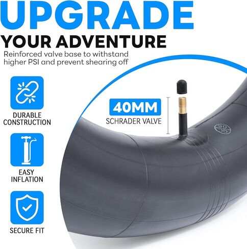 26x4.0 (100/114-559) (2-PCS) Heavy Duty Bike Tubes Premium Butyl Rubber with Schrader Valve 40mm Inner Tubes Compatible for 26 x 4.0 26x4 26x4.5 E-Bike/Electric/Mountain Fat Bike Tires Tubes(E-003) in Saudi Arabia